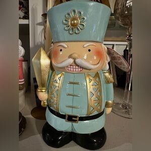 NEW sugar plum dreams Charming chubby Nutcracker Figurine in Blue and Gold